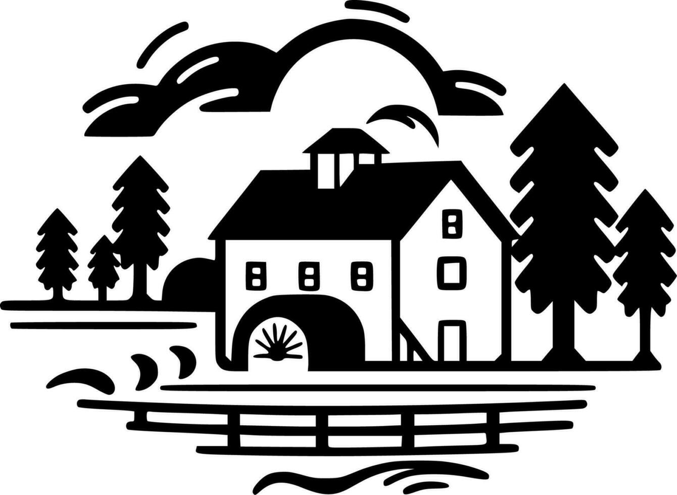 Farm - Minimalist and Flat Logo - Vector illustration
