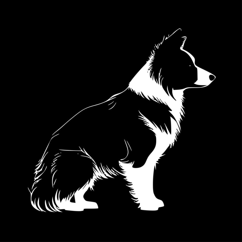 Border Collie, Minimalist and Simple Silhouette - Vector illustration
