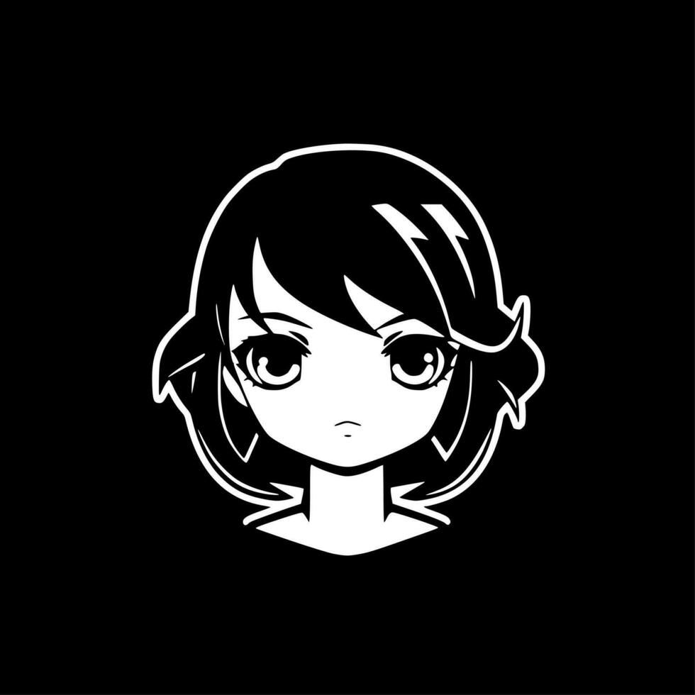 anime - negro y blanco aislado icono - vector ilustración