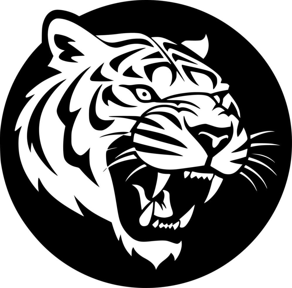 Tigre - minimalista y plano logo - vector ilustración