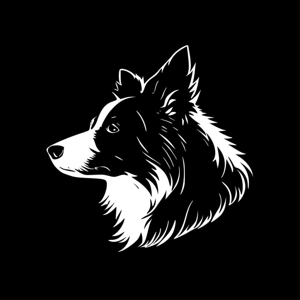 Border Collie, Minimalist and Simple Silhouette - Vector illustration