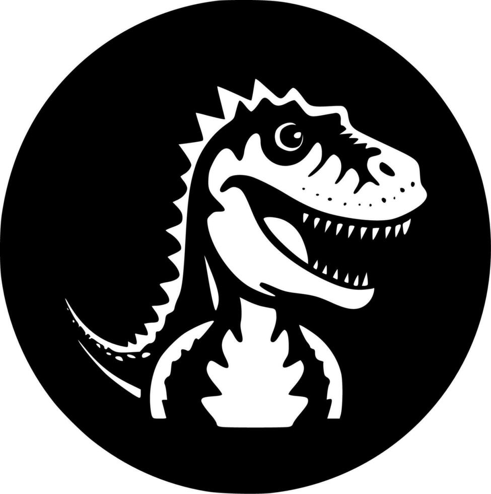 dinosaurio - negro y blanco aislado icono - vector ilustración