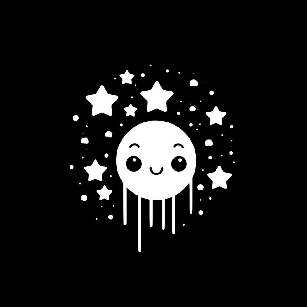 Stars, Black and White Vector illustration