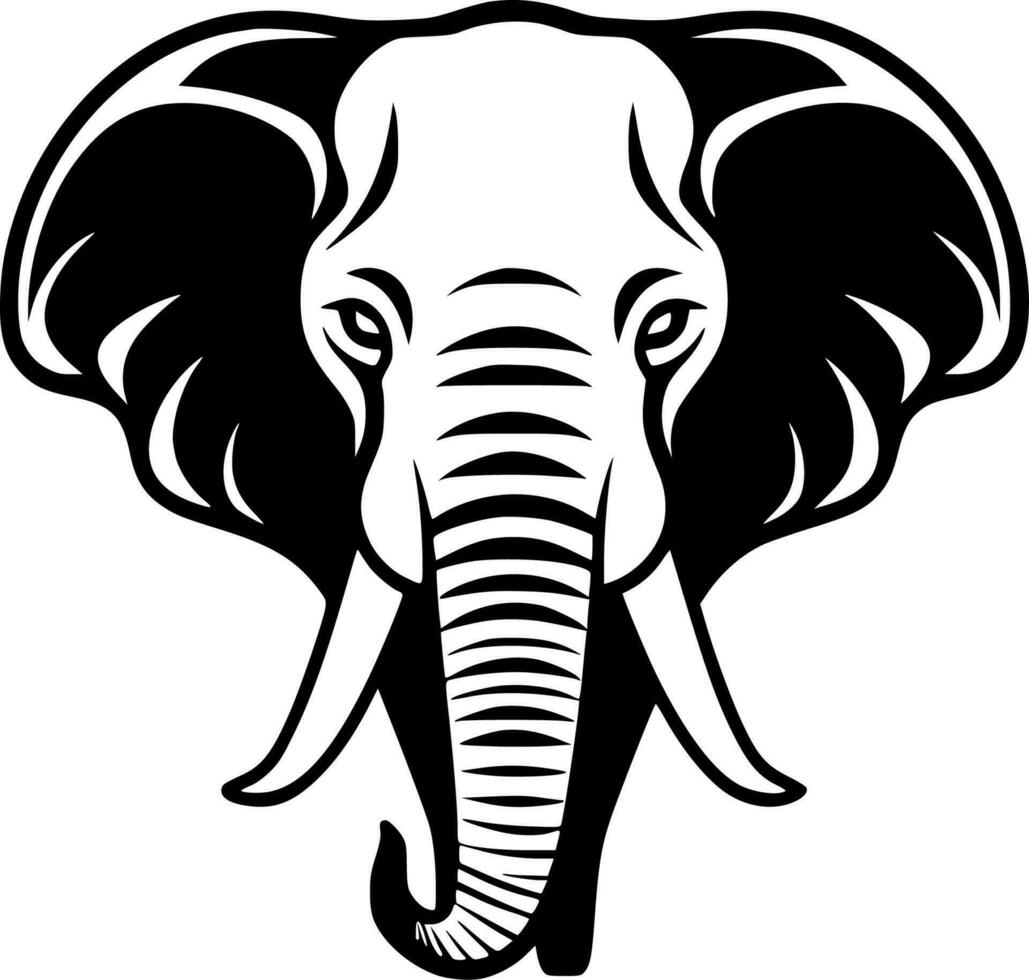 Elephant - Black and White Isolated Icon - Vector illustration