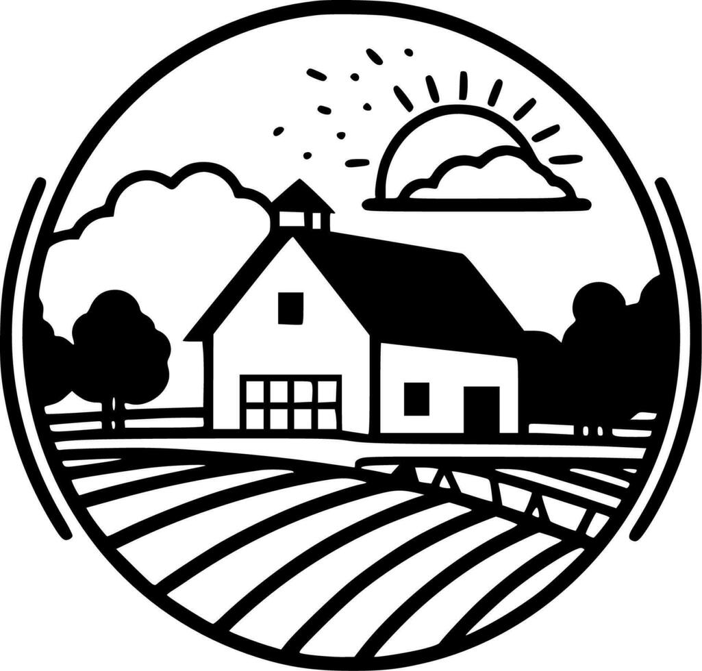Farm - Minimalist and Flat Logo - Vector illustration