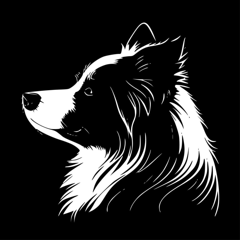 Border Collie - Minimalist and Flat Logo - Vector illustration