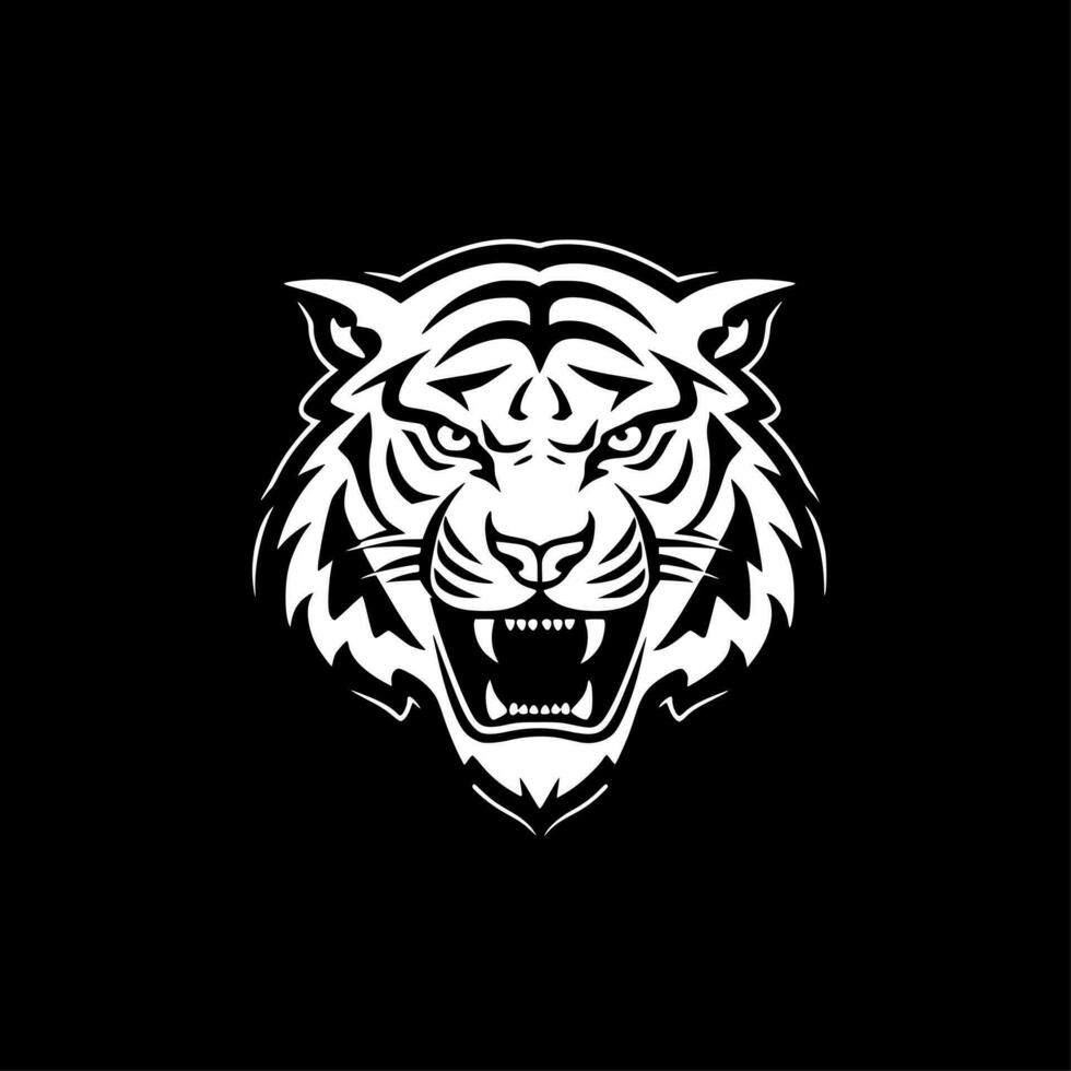 Tiger, Black and White Vector illustration