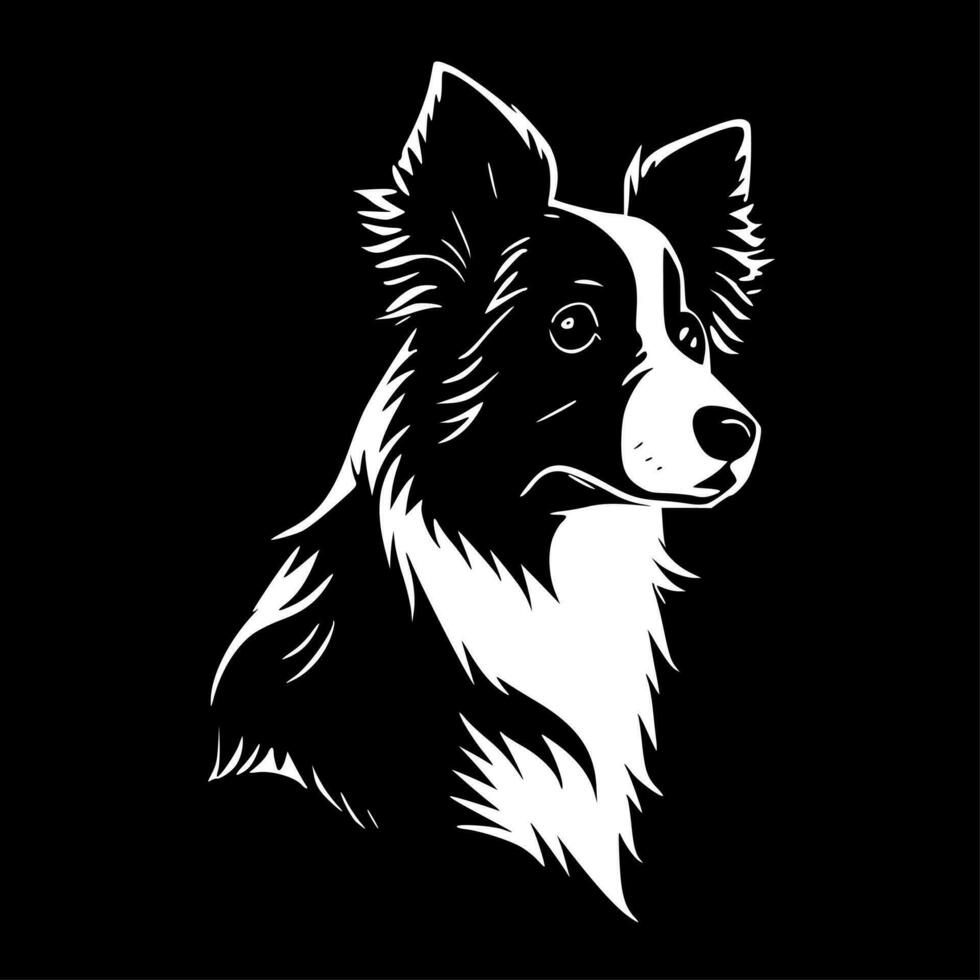 Border Collie, Minimalist and Simple Silhouette - Vector illustration