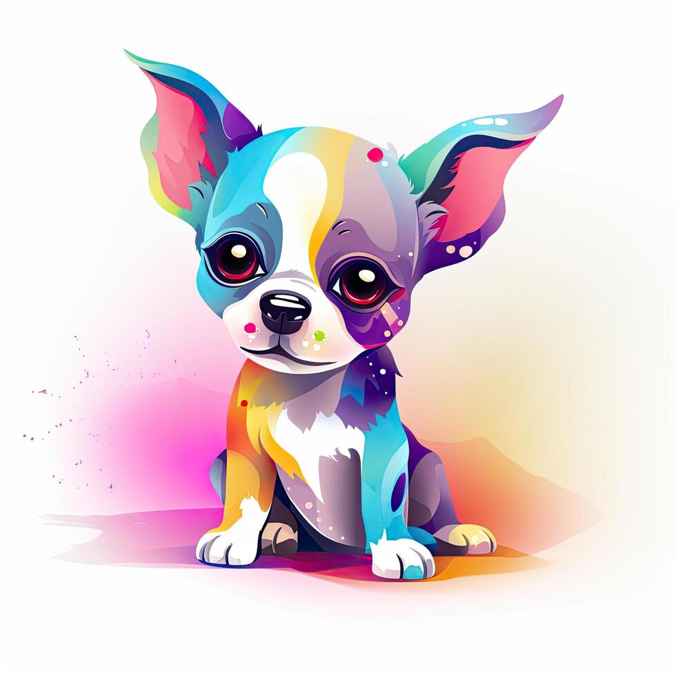 Colorful puppy coloring page bundle with colorful shades. Cute and colorful puppy set, sitting on a white background. Cute dog coloring page bundle for kids. . photo