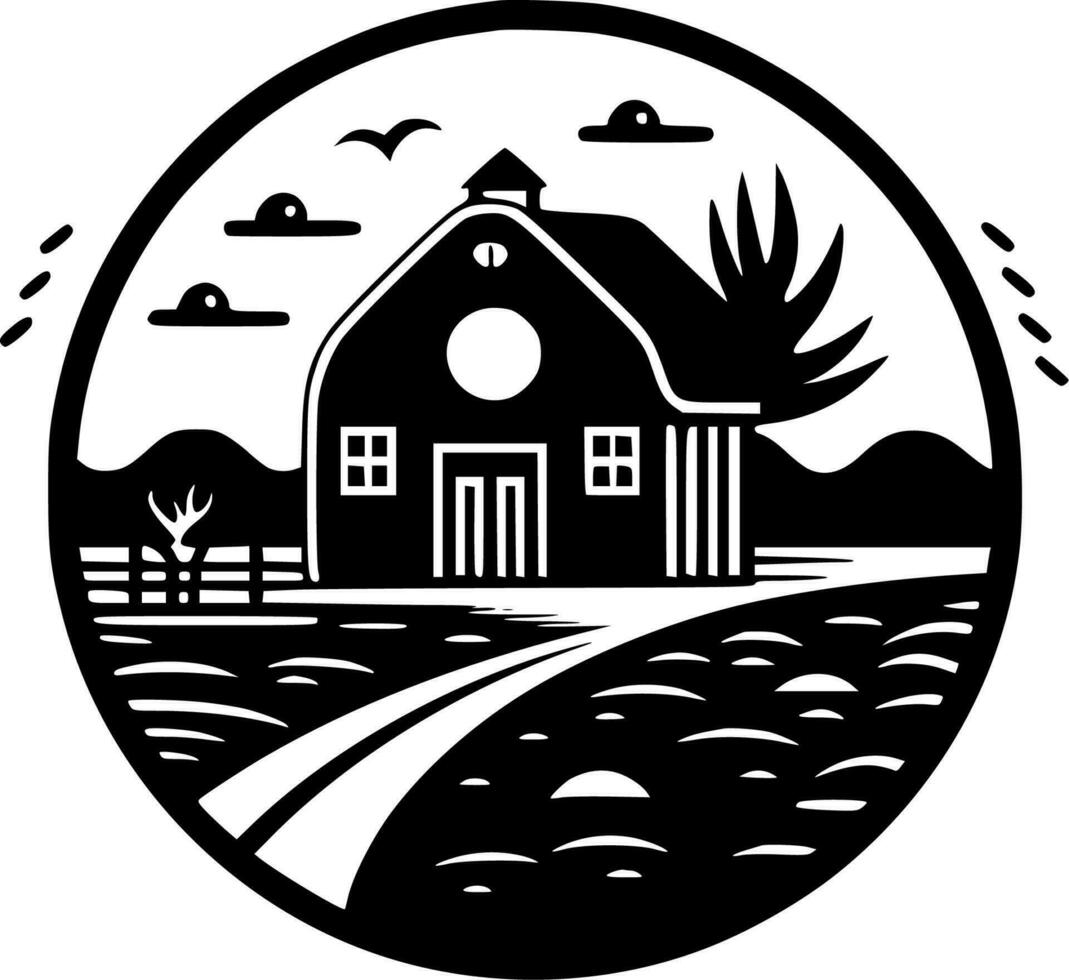 Farm, Minimalist and Simple Silhouette - Vector illustration