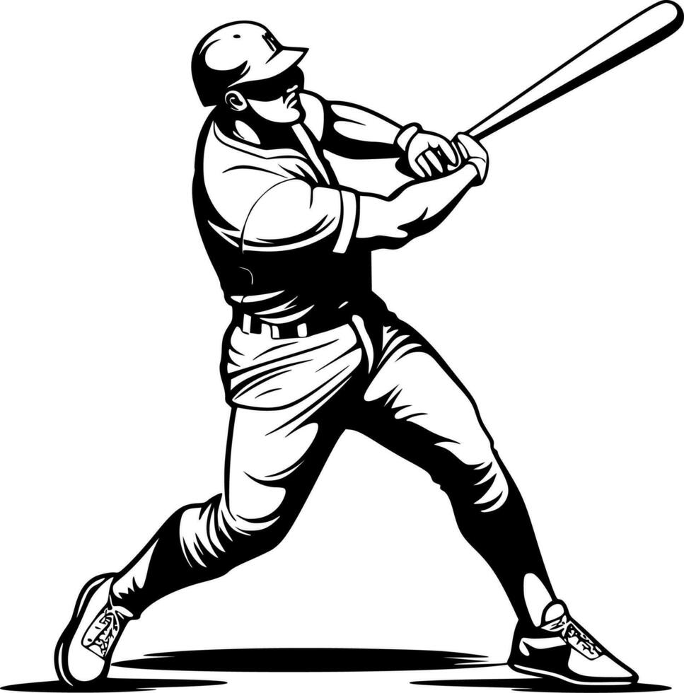 béisbol, negro y blanco vector ilustración