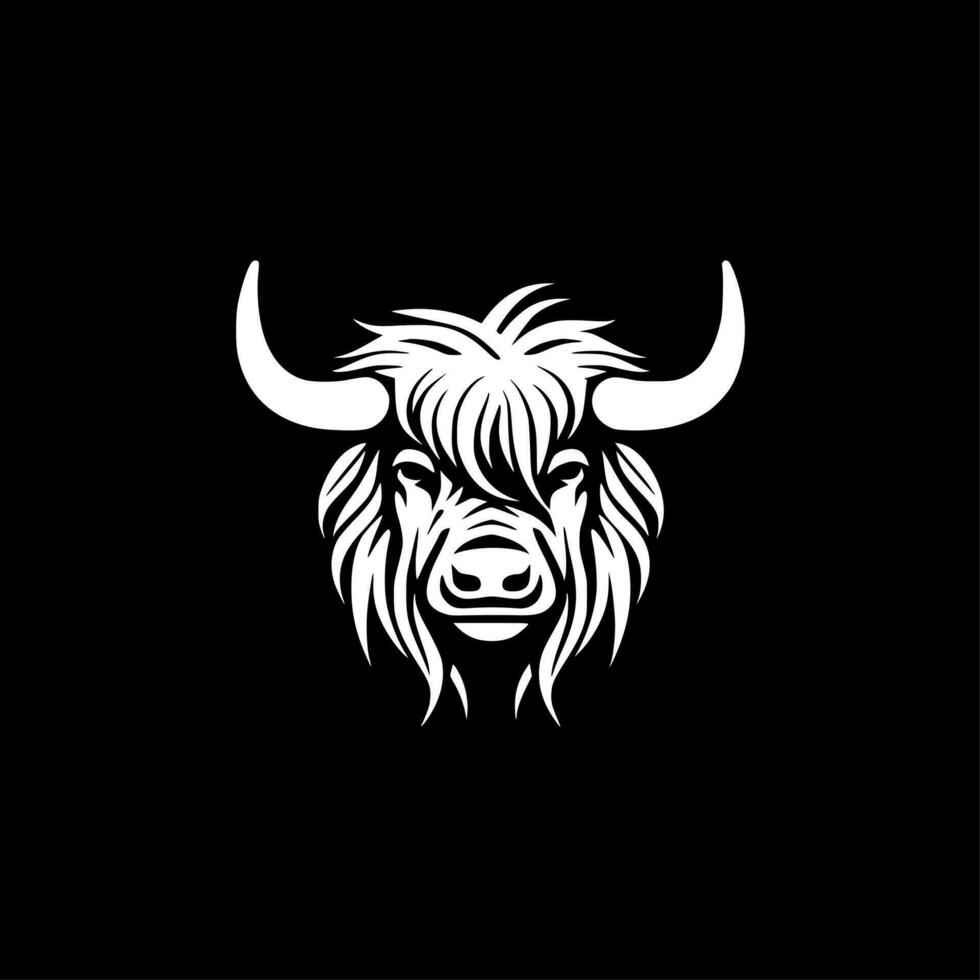 Highland Cow, Minimalist and Simple Silhouette - Vector illustration