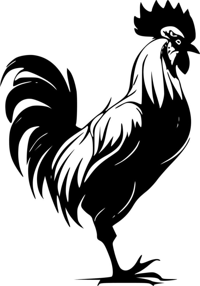 Rooster - Minimalist and Flat Logo - Vector illustration