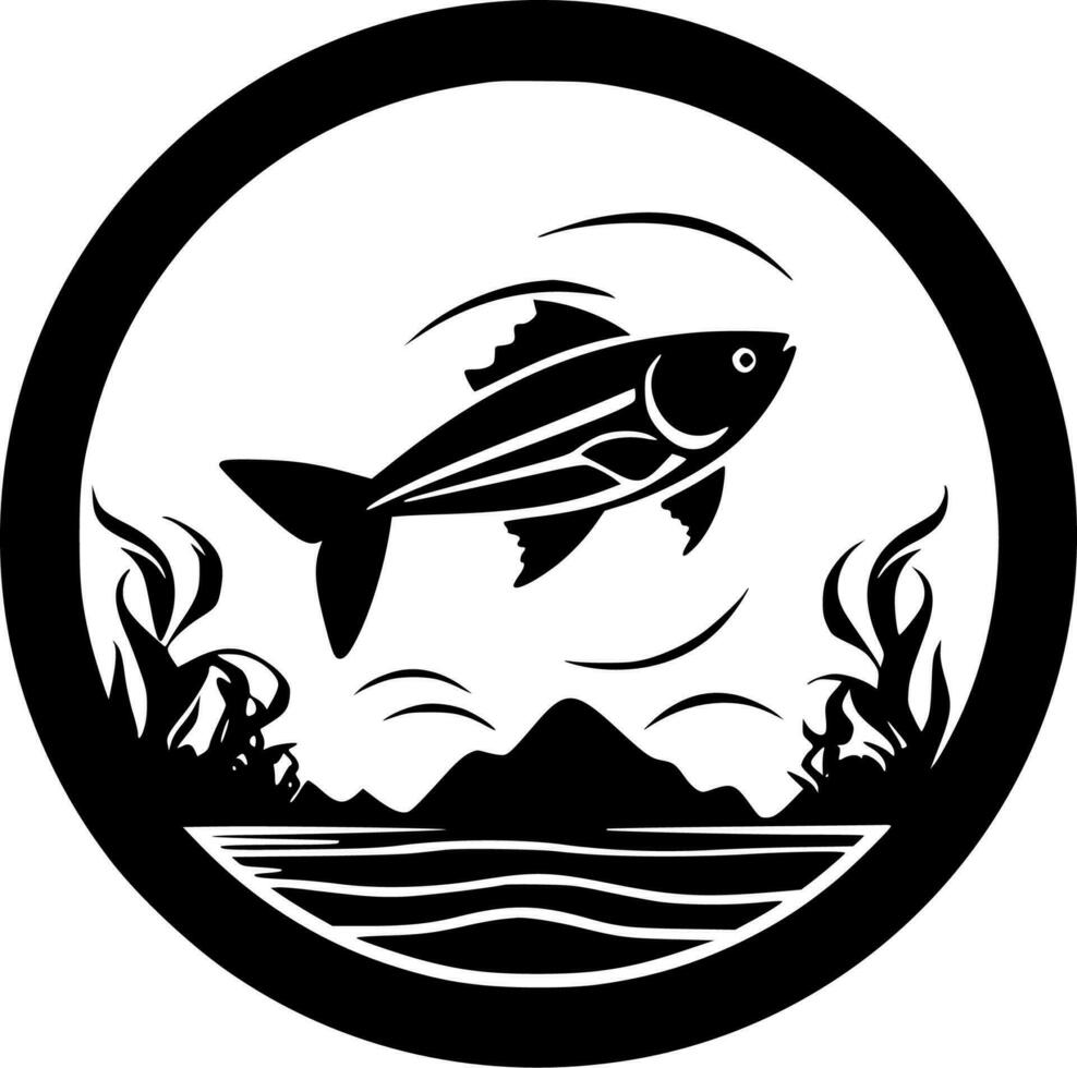 pescar - minimalista y plano logo - vector ilustración