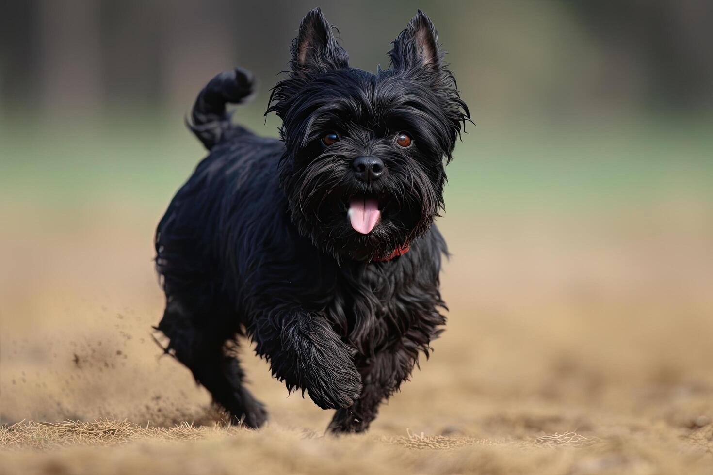 mojón terrier corriendo al aire libre en el naturaleza en un soleado día. ai generado foto