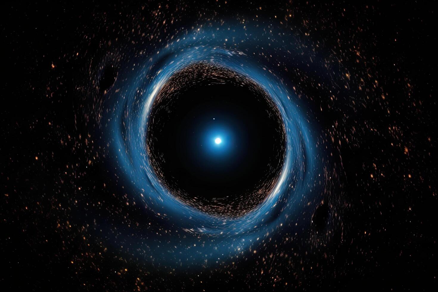 galaxia en espacio, generado por computadora resumen fondo, 3d representación, un negro agujero en profundo espacio con estrellas, ai generado foto