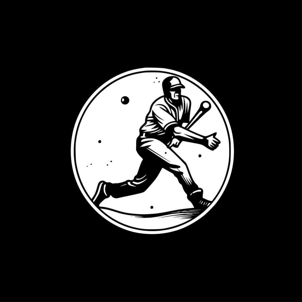 béisbol - negro y blanco aislado icono - vector ilustración