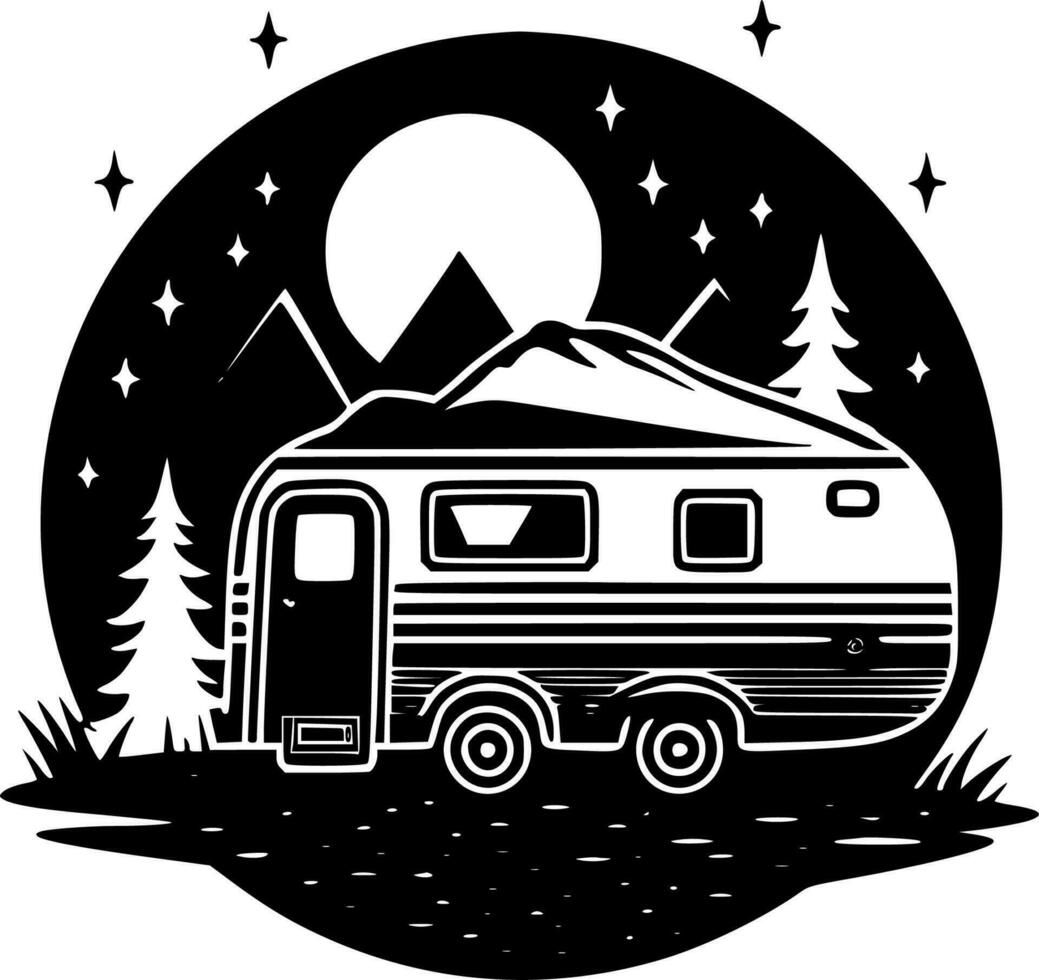 Camping - Minimalist and Flat Logo - Vector illustration