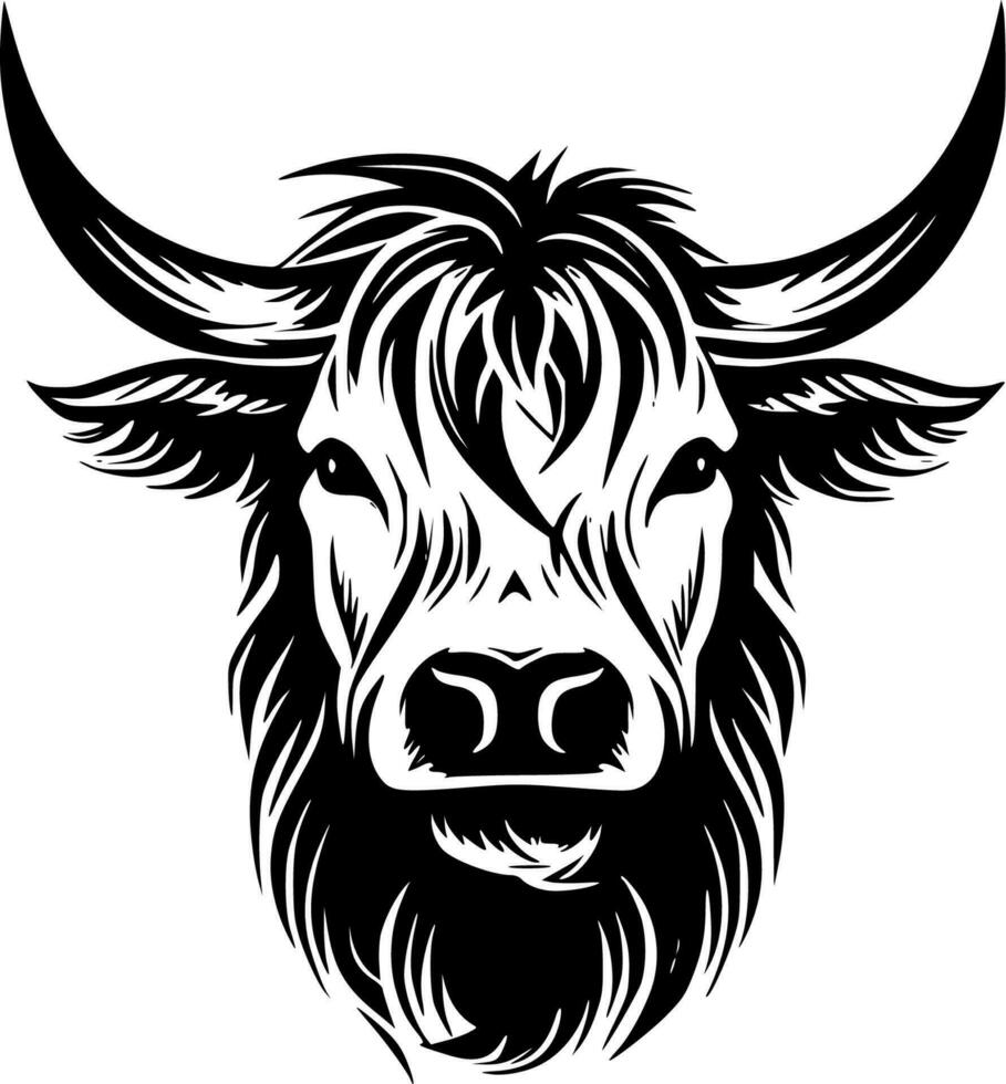 Highland Cow, Minimalist and Simple Silhouette - Vector illustration