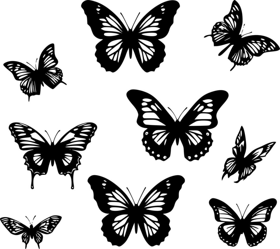 mariposas - minimalista y plano logo - vector ilustración