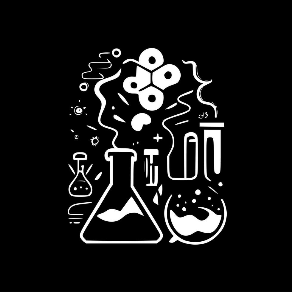 ciencia, negro y blanco vector ilustración