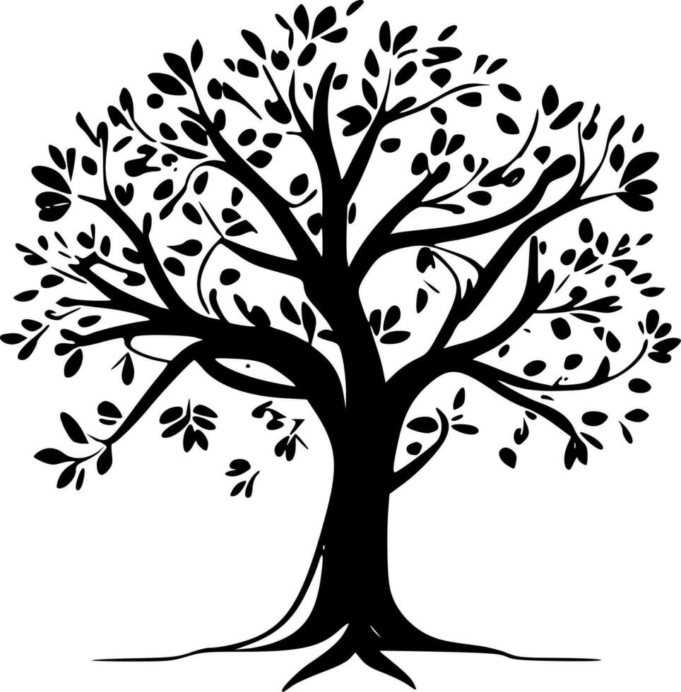 árbol de vida, negro y blanco vector ilustración