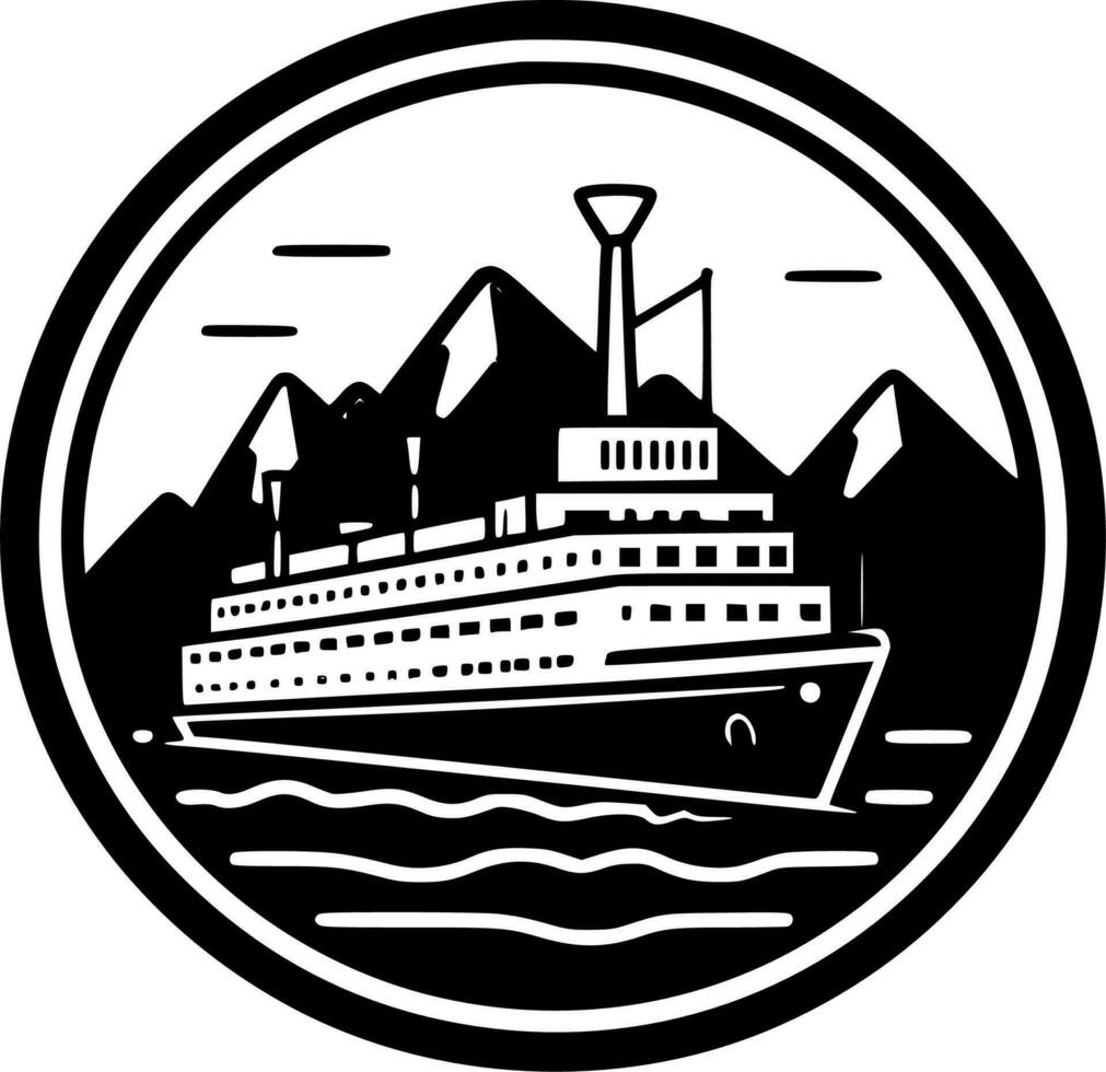 Cruise - Black and White Isolated Icon - Vector illustration