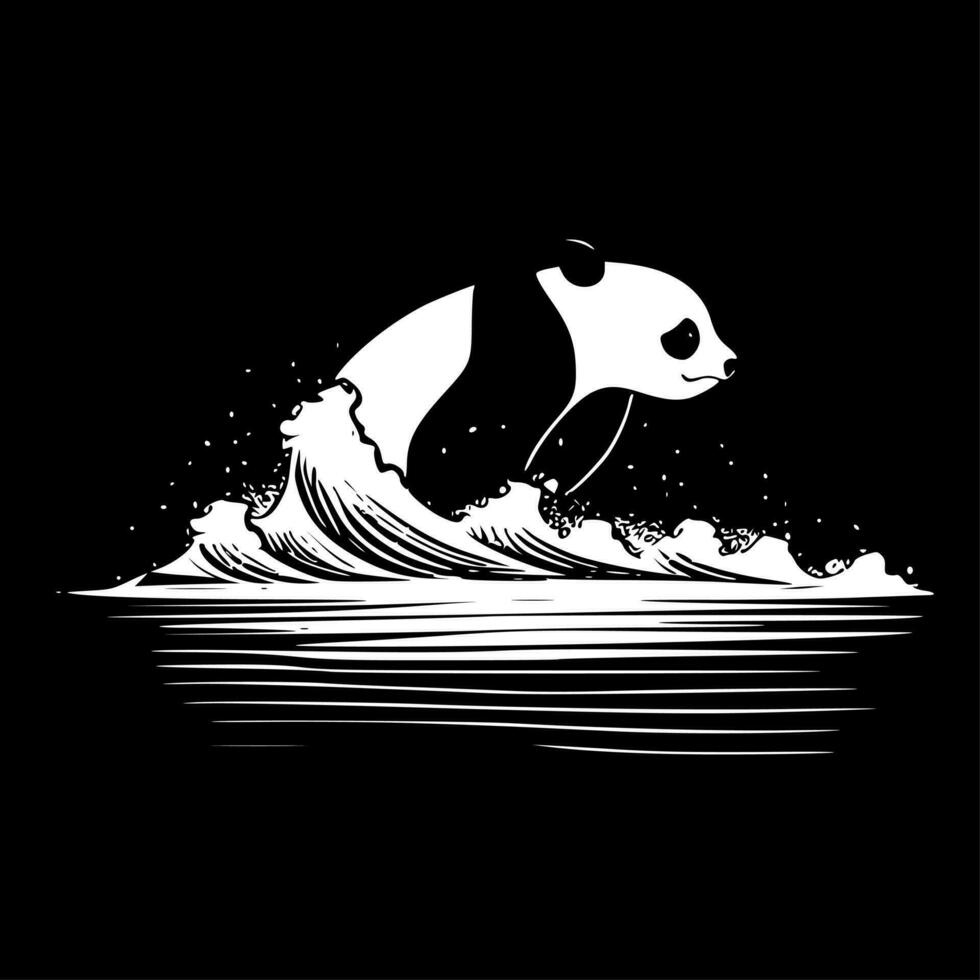 Waves, Black and White Vector illustration