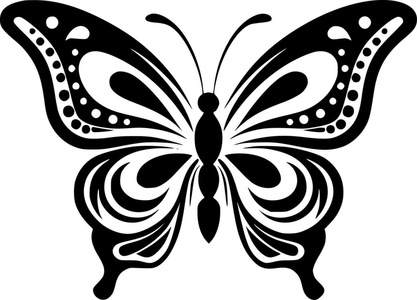 mariposas - negro y blanco aislado icono - vector ilustración