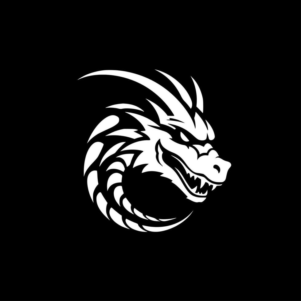 Dragon, Minimalist and Simple Silhouette - Vector illustration