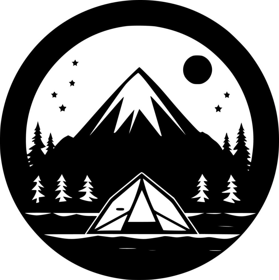 Camping - Minimalist and Flat Logo - Vector illustration