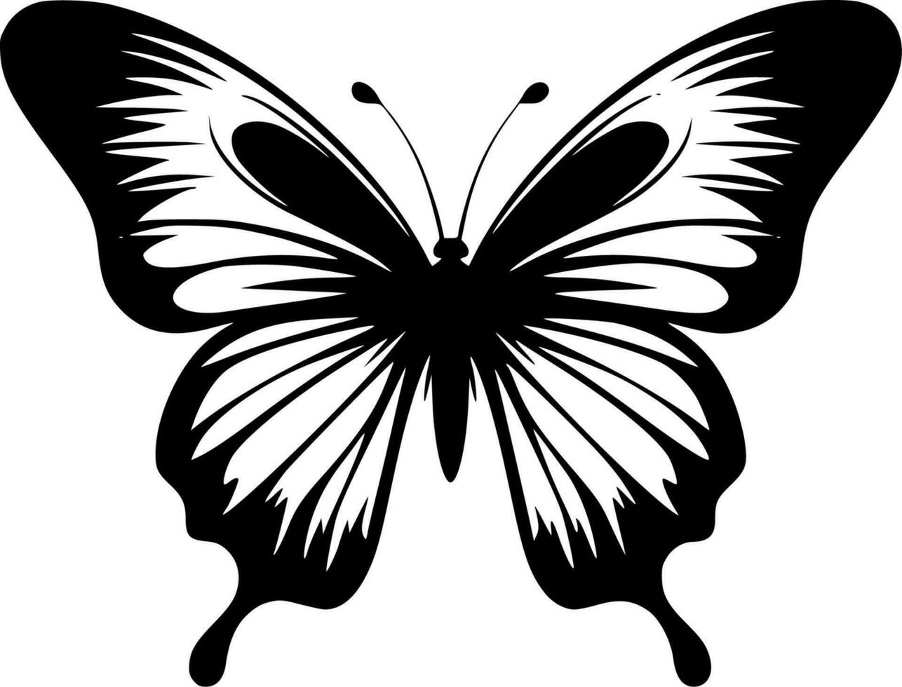 mariposas, negro y blanco vector ilustración