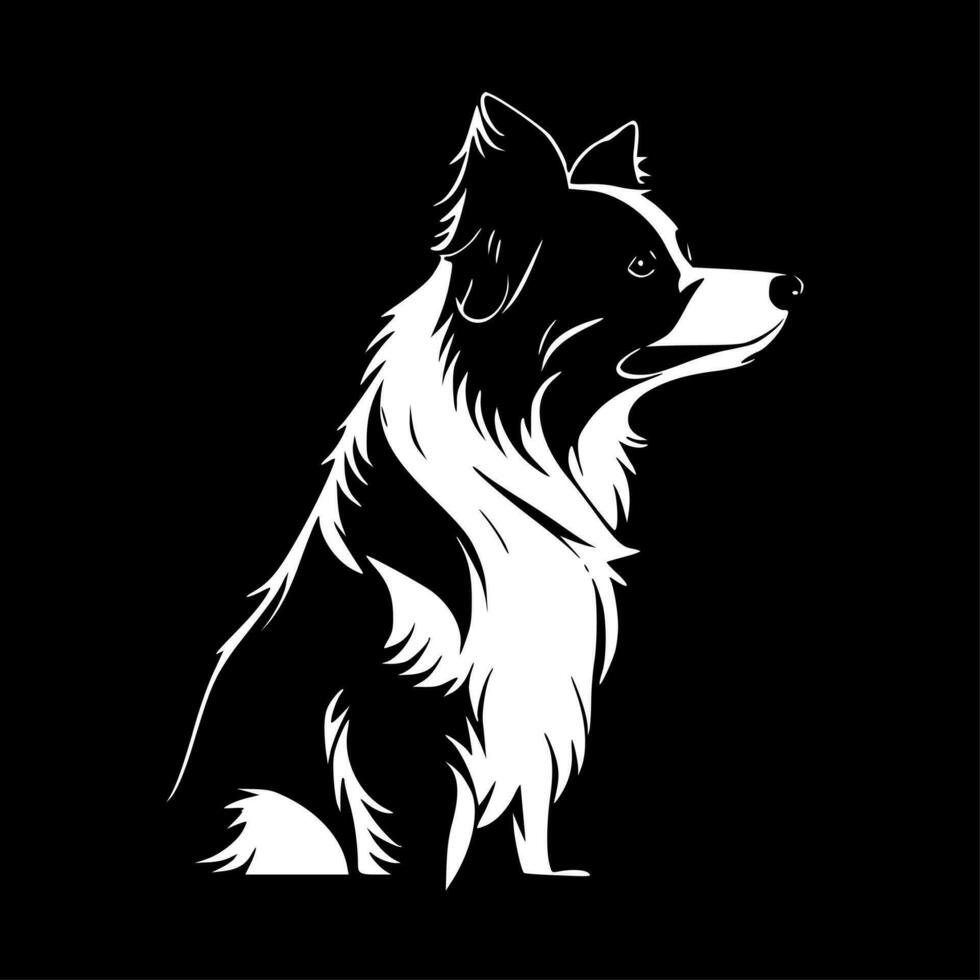 frontera collie, minimalista y sencillo silueta - vector ilustración