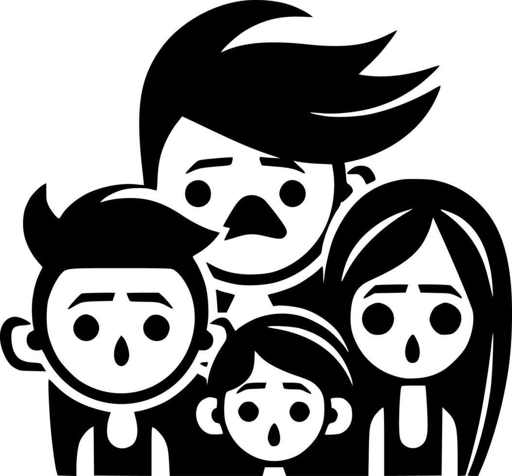 familia, minimalista y sencillo silueta - vector ilustración