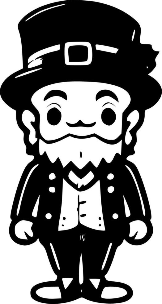 Leprechaun - Black and White Isolated Icon - Vector illustration