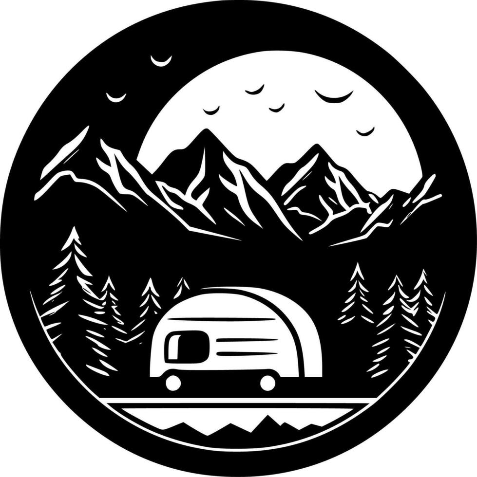 Camping - Minimalist and Flat Logo - Vector illustration