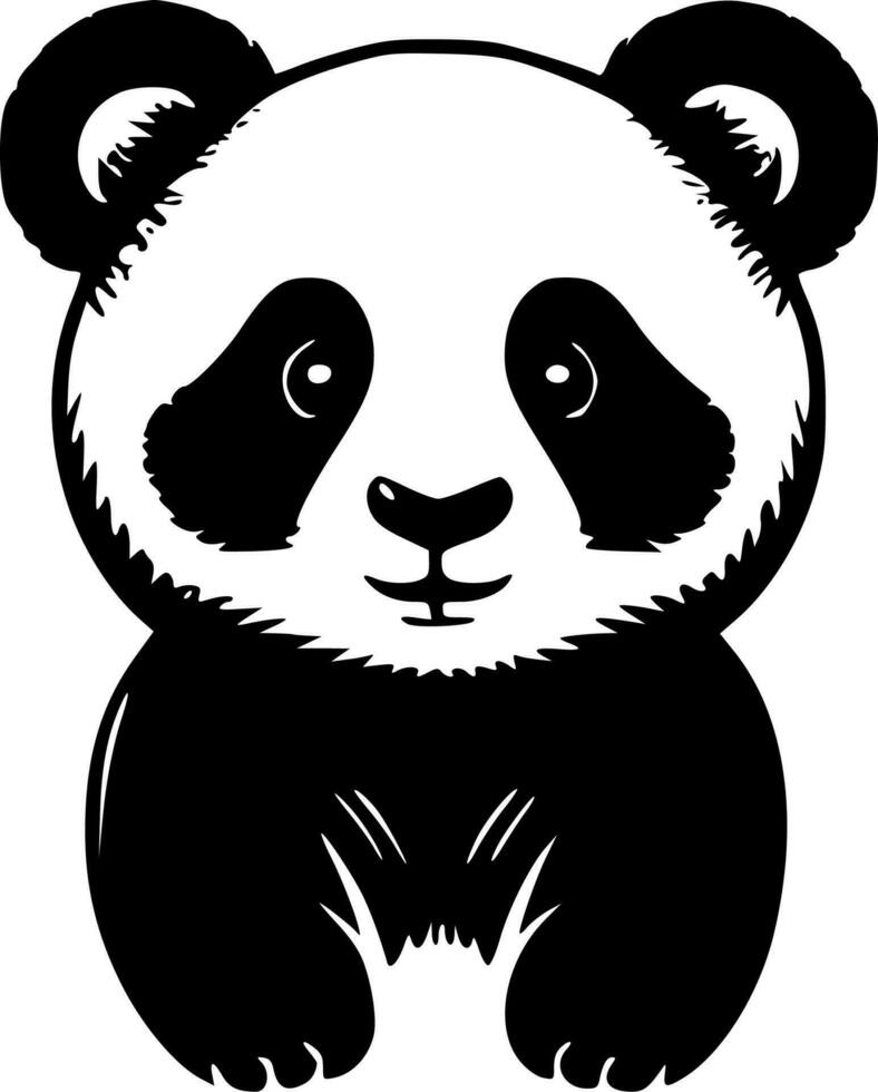 Panda, Black and White Vector illustration