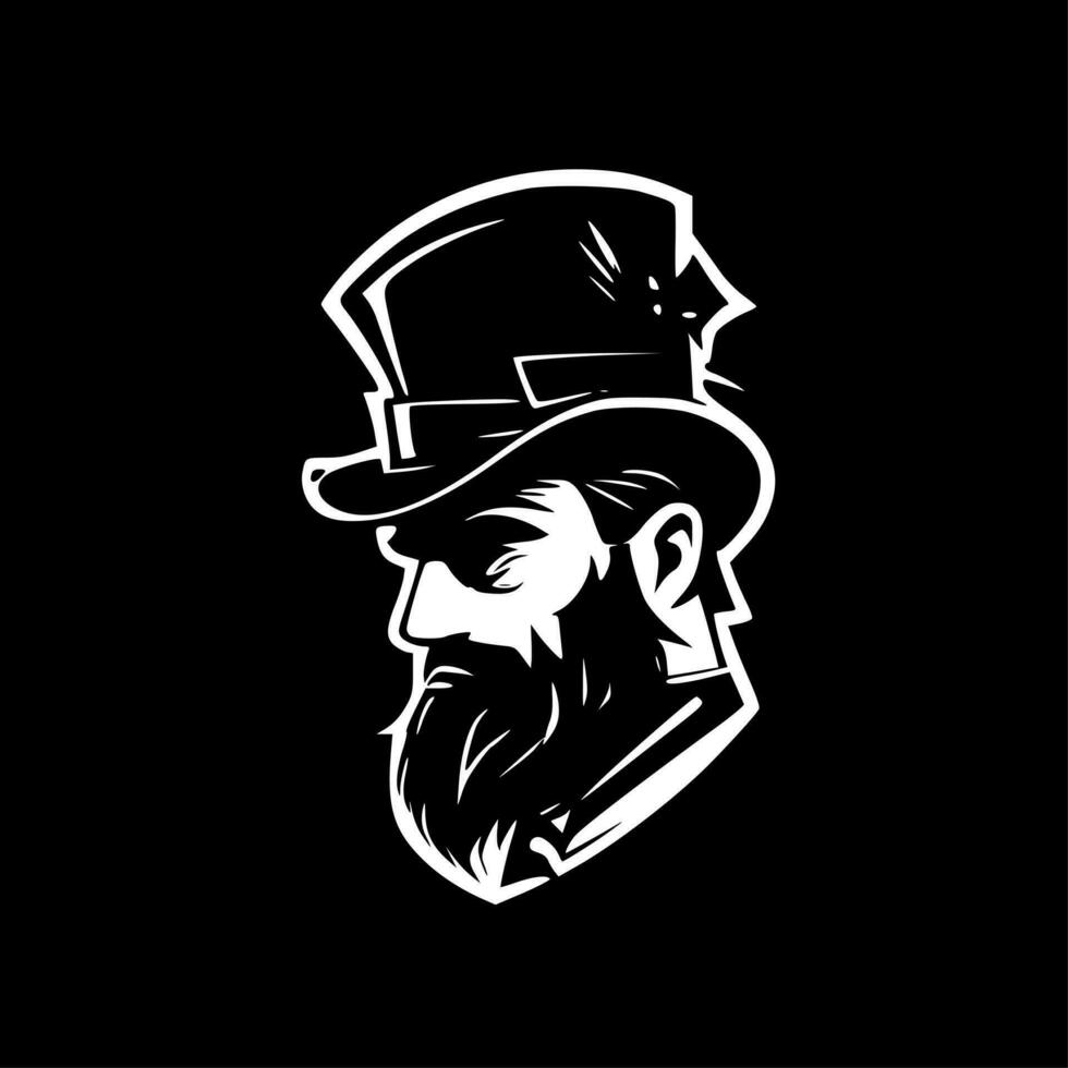 Irish, Black and White Vector illustration