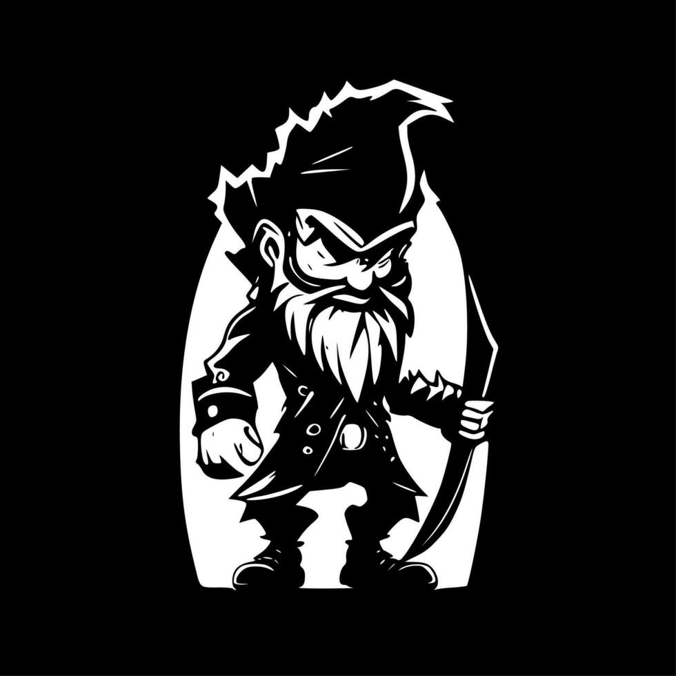 Leprechaun - Black and White Isolated Icon - Vector illustration