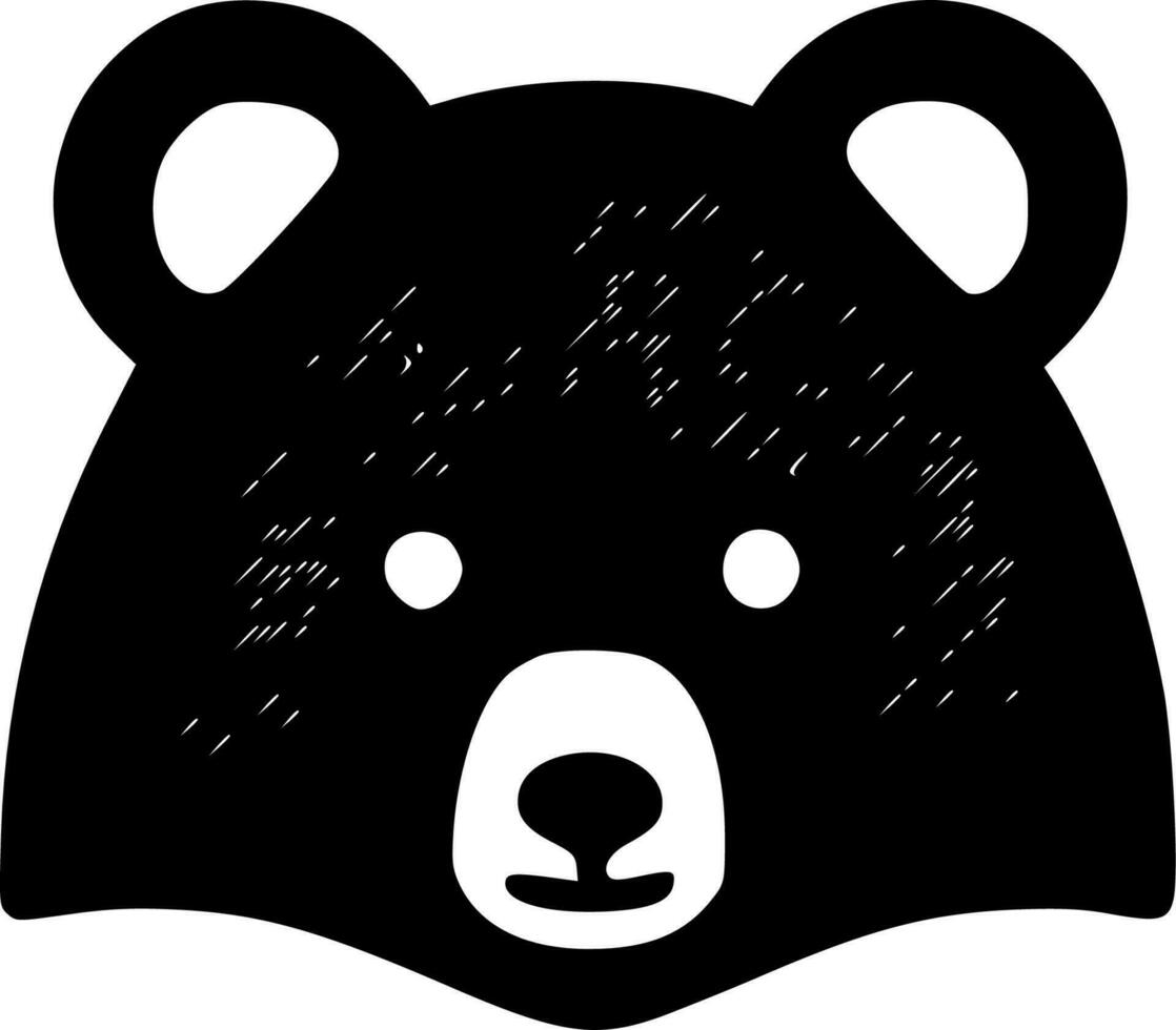 Bear - Black and White Isolated Icon - Vector illustration