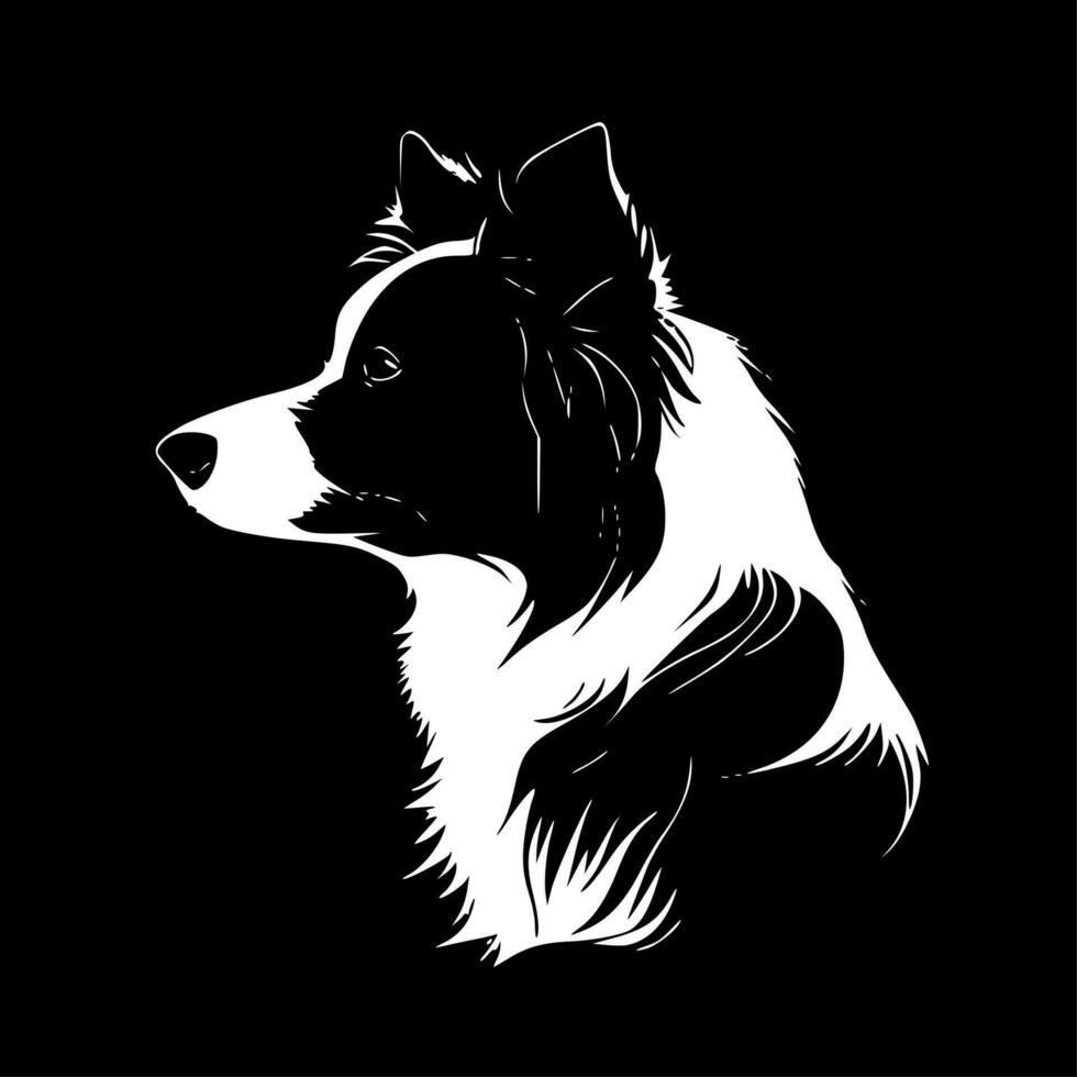 Border Collie - Black and White Isolated Icon - Vector illustration