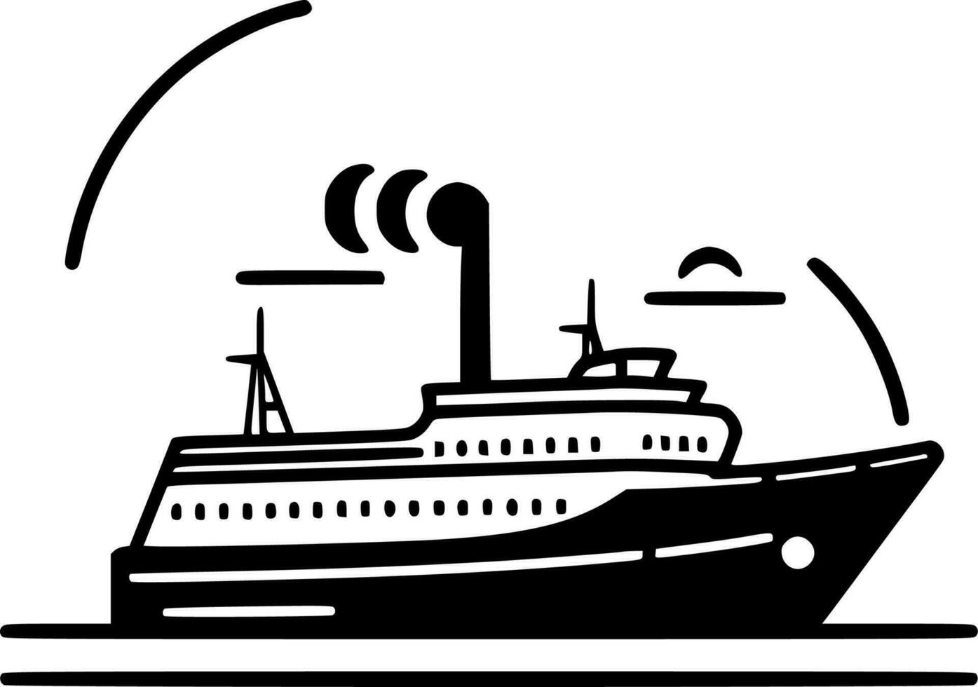 Cruise - Black and White Isolated Icon - Vector illustration