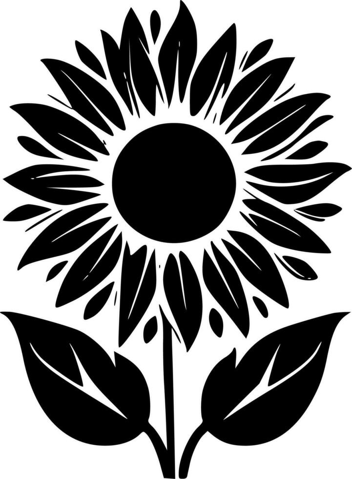 Sunflower, Minimalist and Simple Silhouette - Vector illustration ...