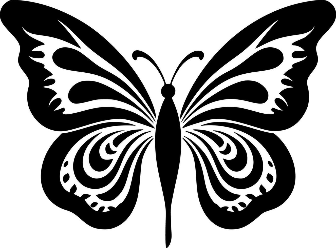 mariposas, negro y blanco vector ilustración