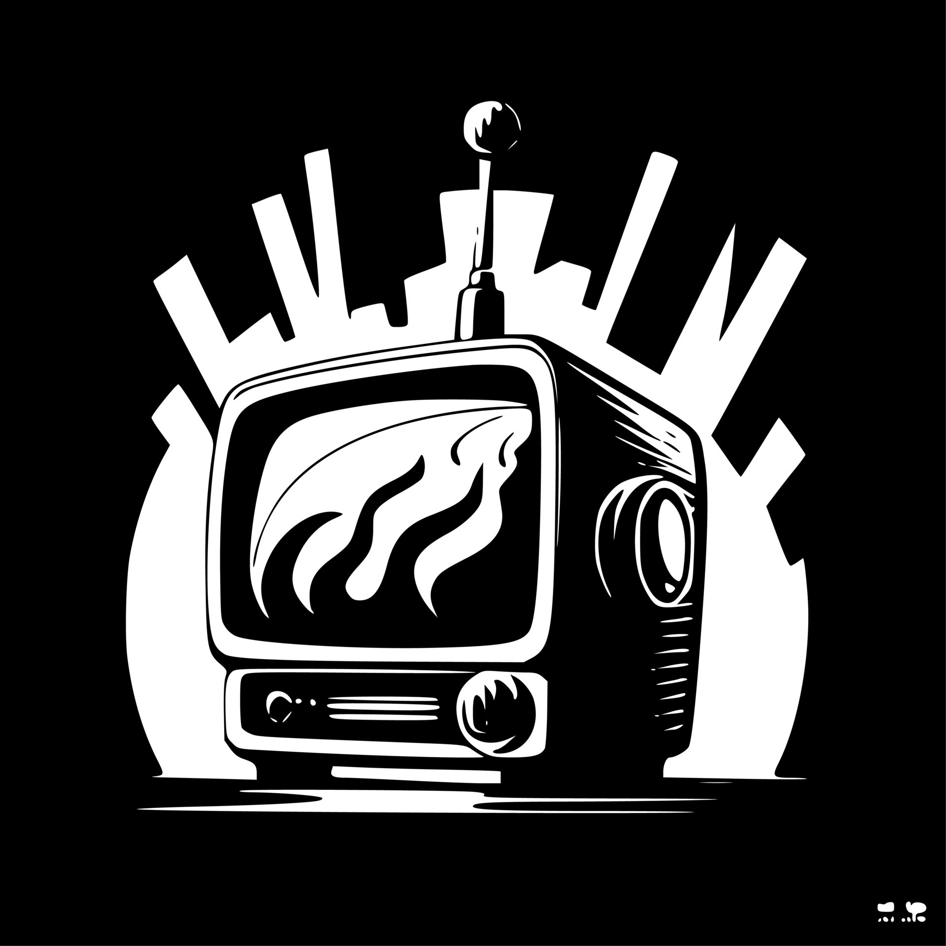 retros black and white