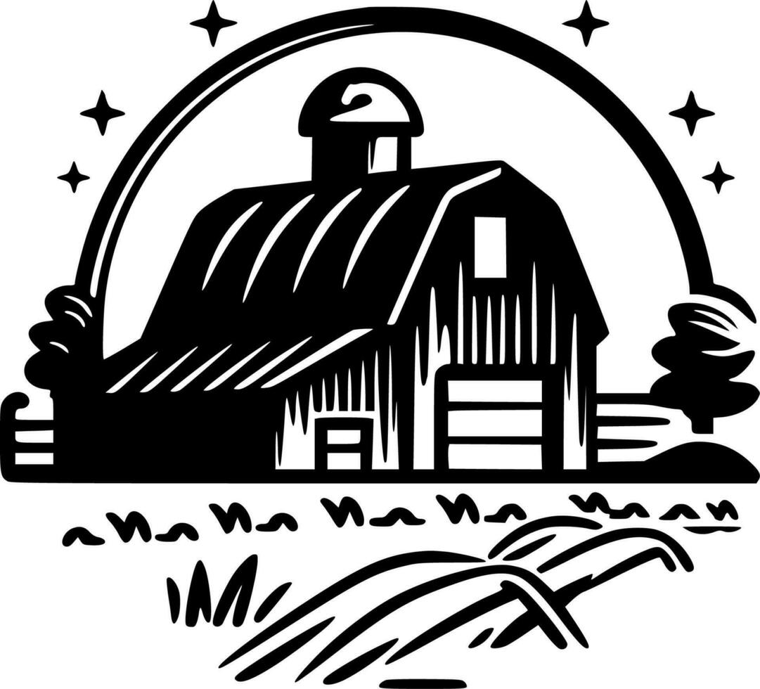 Farm, Minimalist and Simple Silhouette - Vector illustration