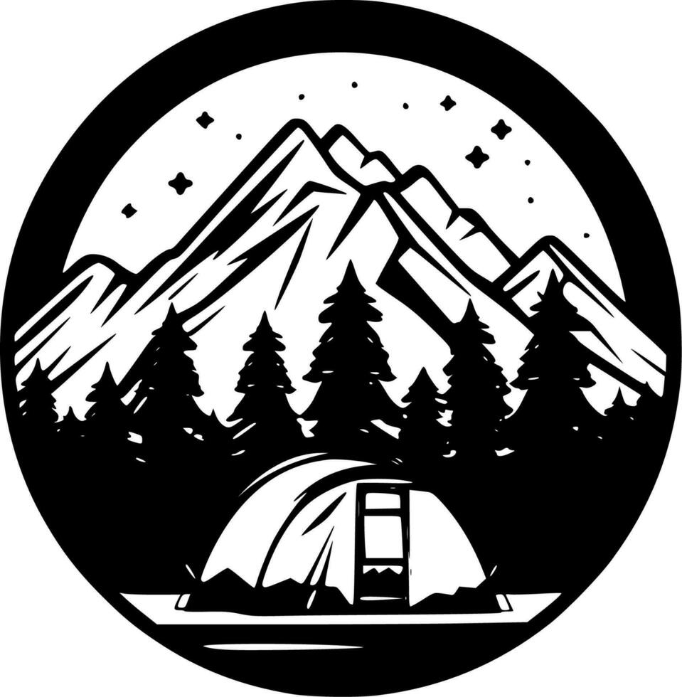 Camping - Minimalist and Flat Logo - Vector illustration
