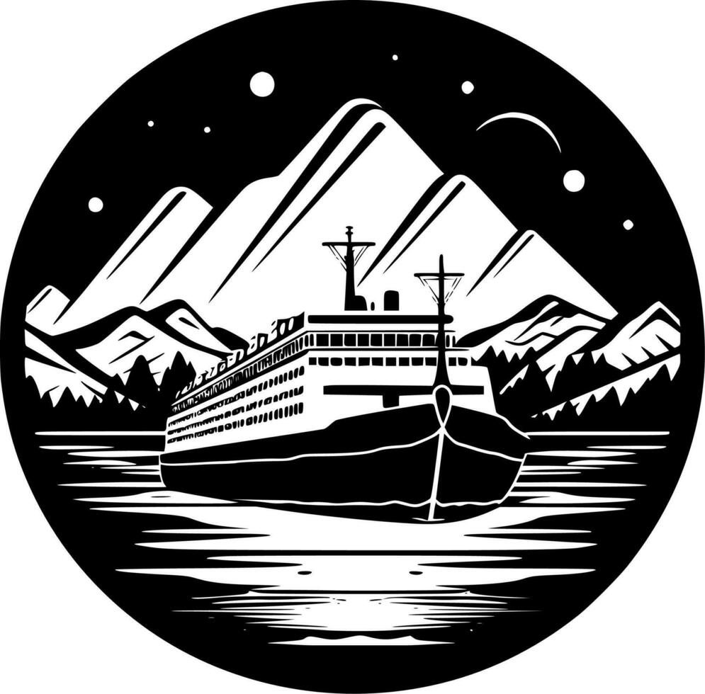 Cruise, Minimalist and Simple Silhouette - Vector illustration