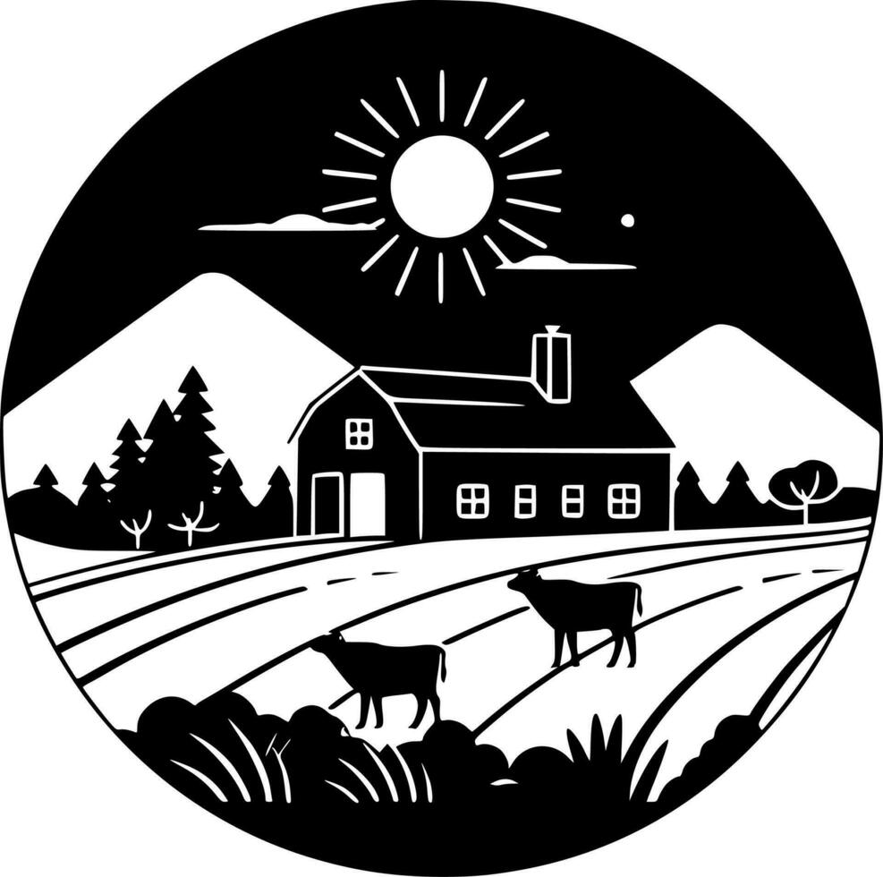 Farm - Minimalist and Flat Logo - Vector illustration
