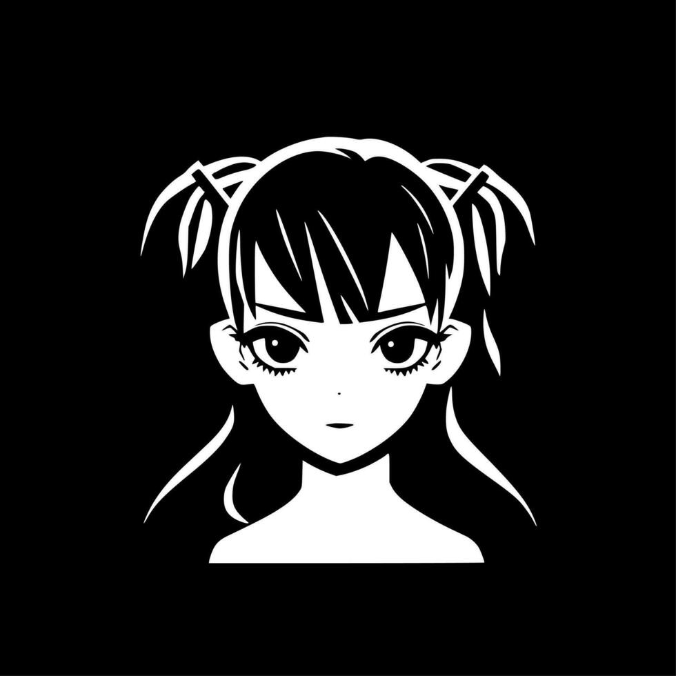 Anime, Black and White Vector illustration